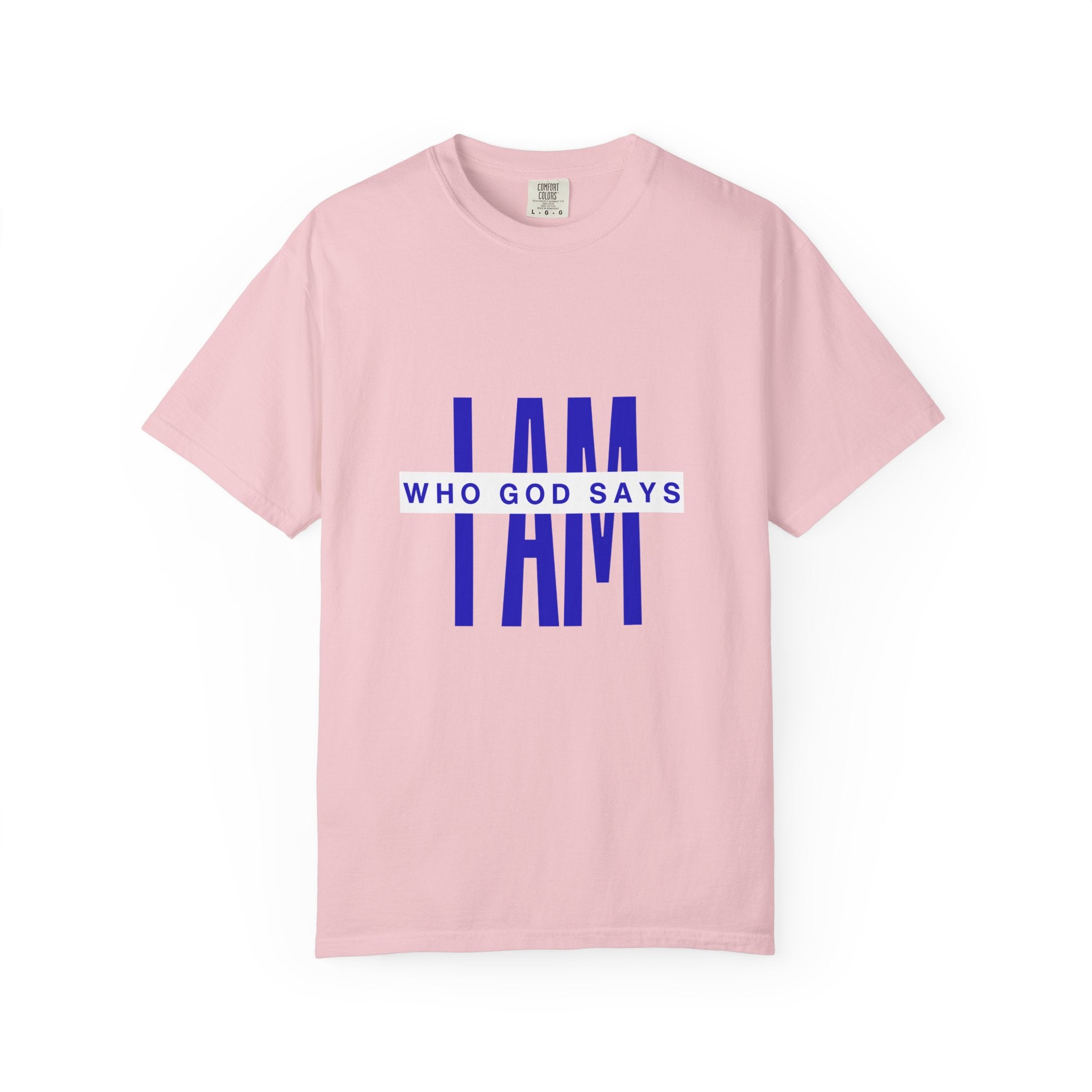 I AM Who God Says I Am T-Shirt | Royal Blue, White