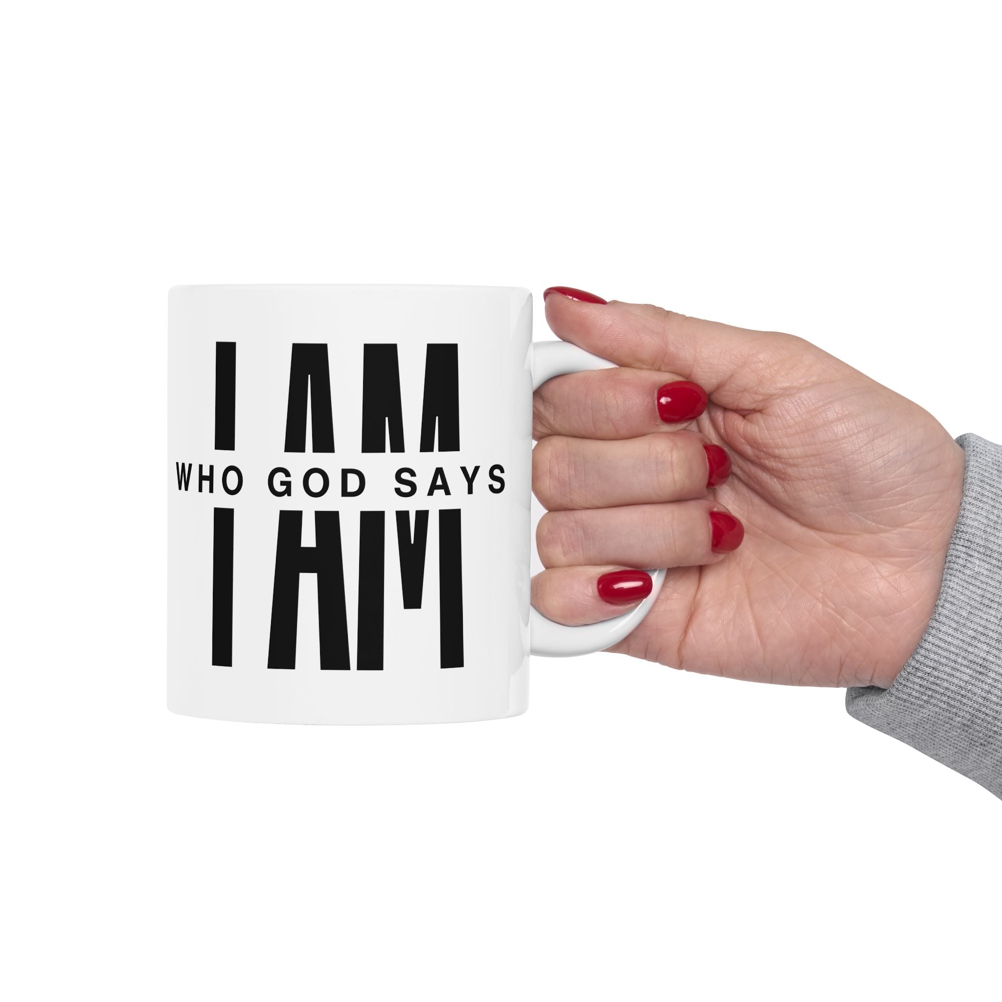 Who God Says I AM Mug | Black and White