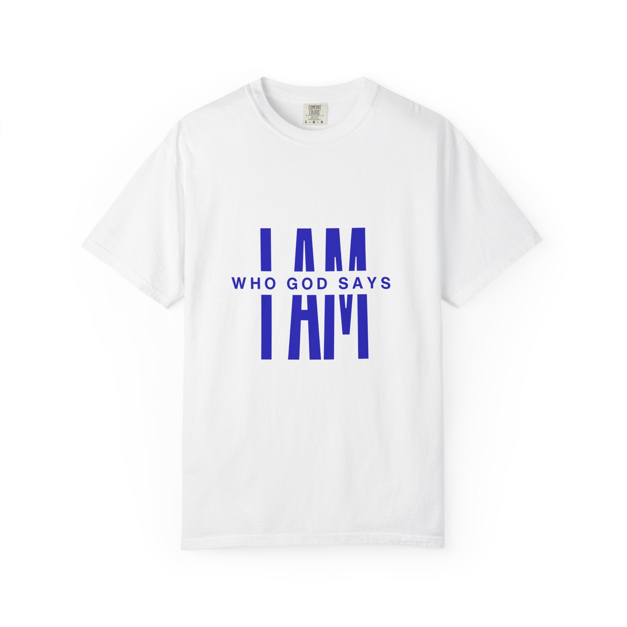 I AM Who God Says I Am T-Shirt | Royal Blue, White