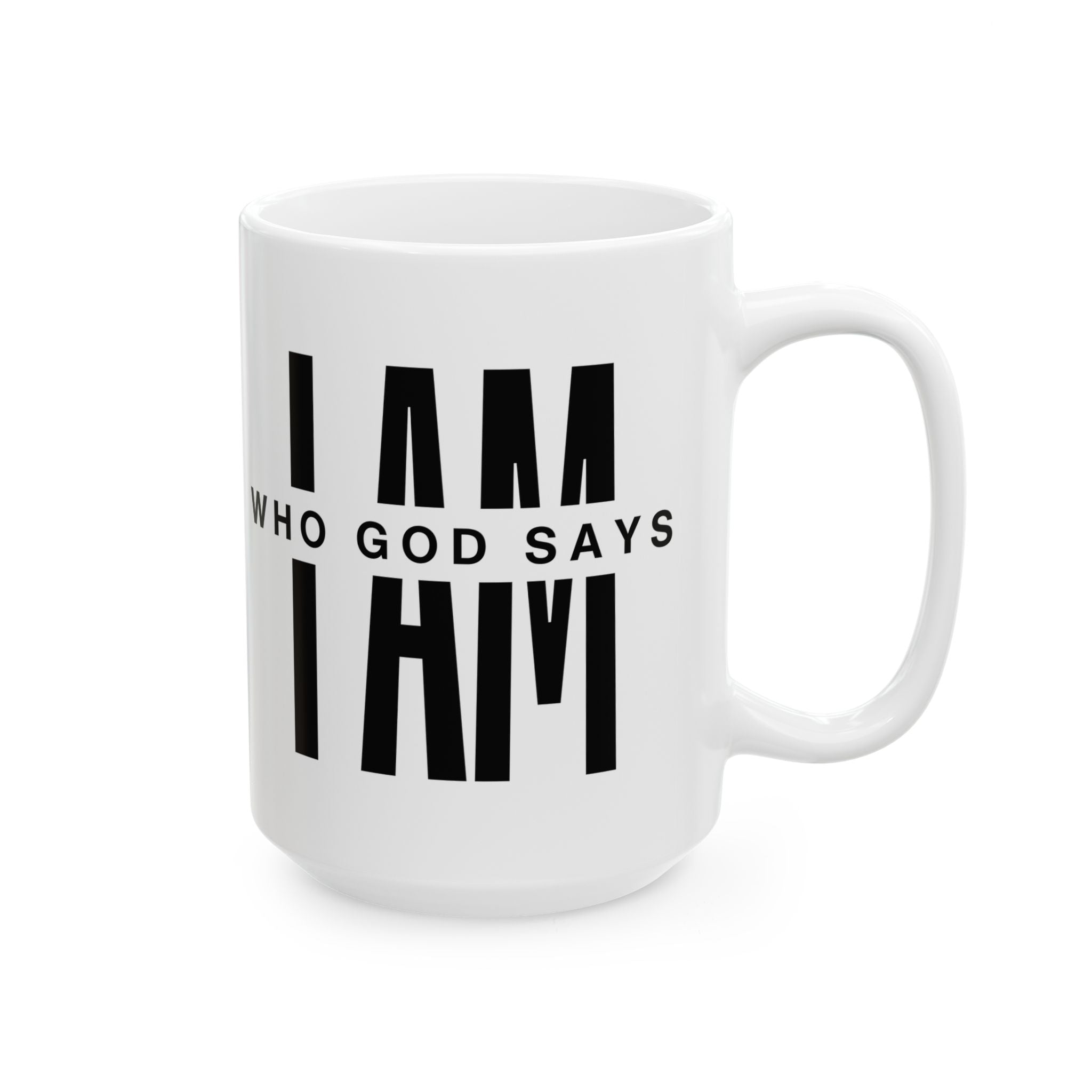 Who God Says I AM Mug | Black and White