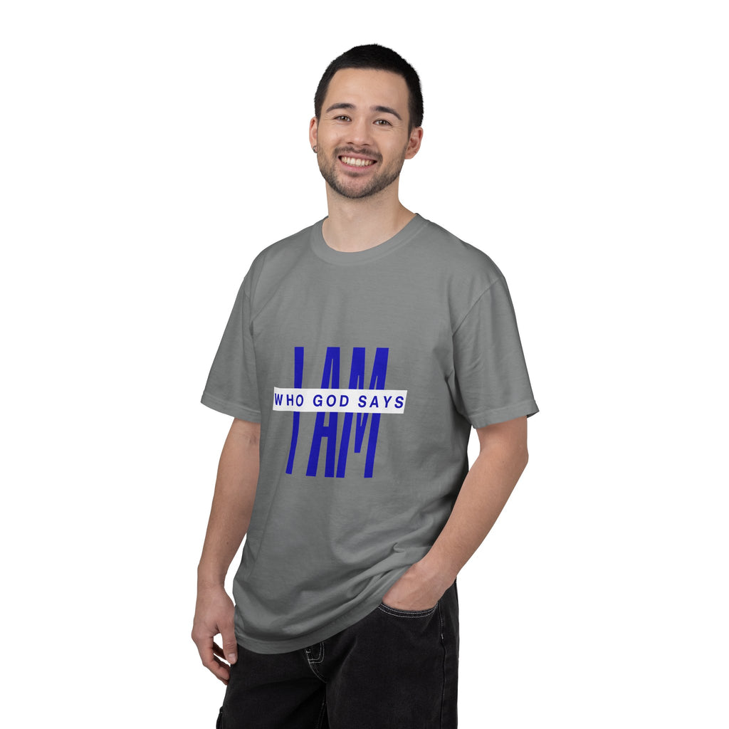 I AM Who God Says I Am T-Shirt | Royal Blue, White