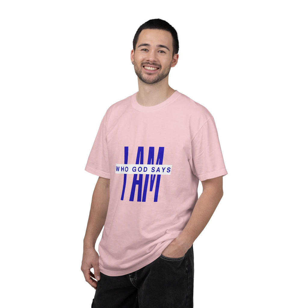 I AM Who God Says I Am T-Shirt | Royal Blue, White