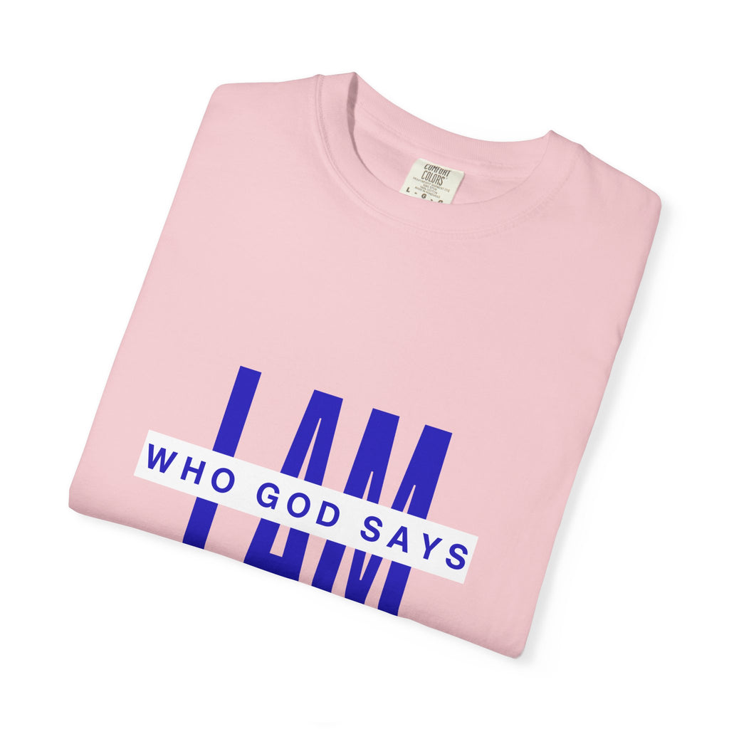 I AM Who God Says I Am T-Shirt | Royal Blue, White
